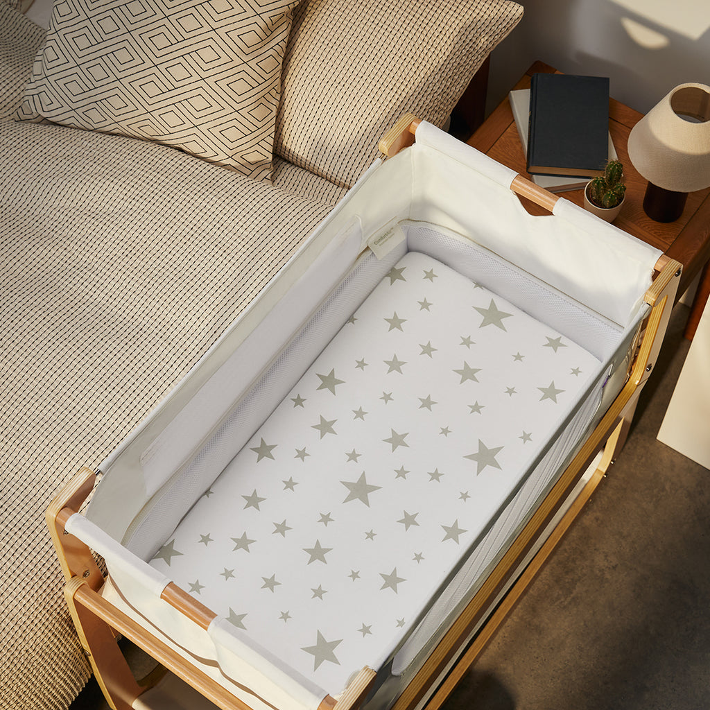 Bassinet 2 Pack Fitted Sheets - Gray Star