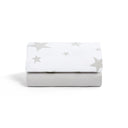 Bassinet 2 Pack Fitted Sheets - Gray Star