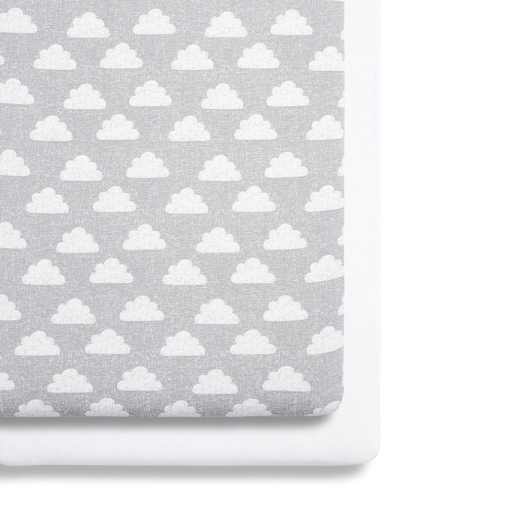 Bassinet 2 Pack Fitted Sheets - Cloud