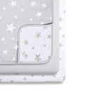 Bassinet 3 Pack Fitted Sheets - Gray Star