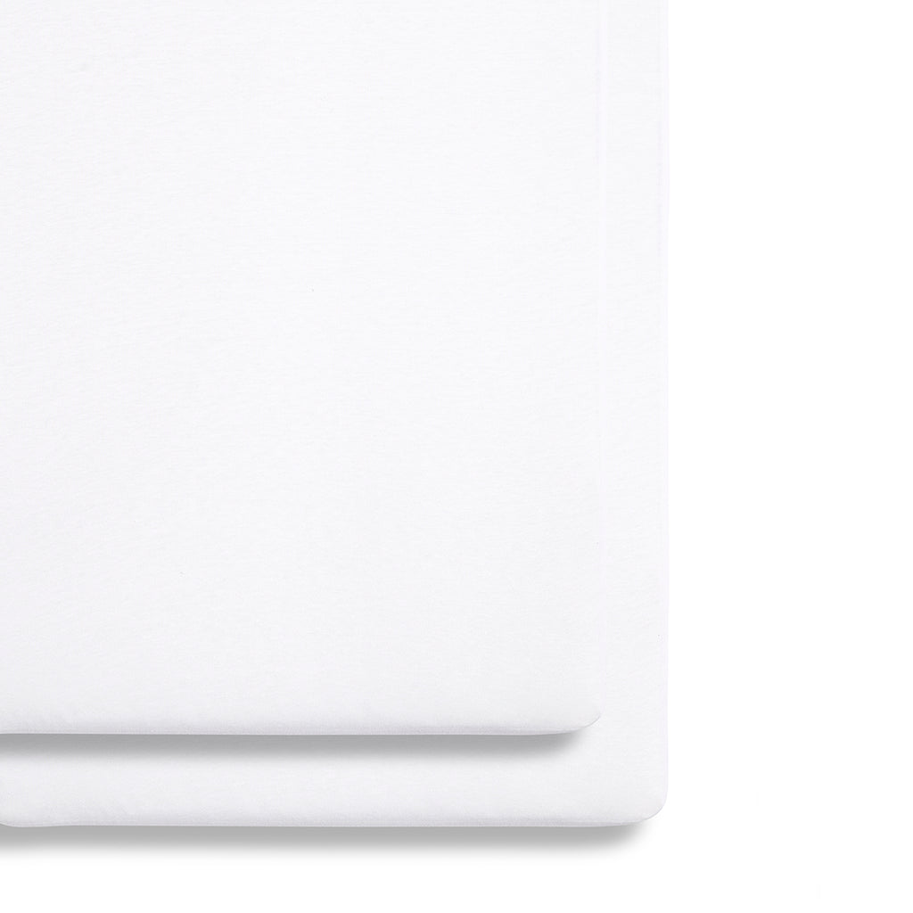 Bassinet 2 Pack Fitted Sheets - White