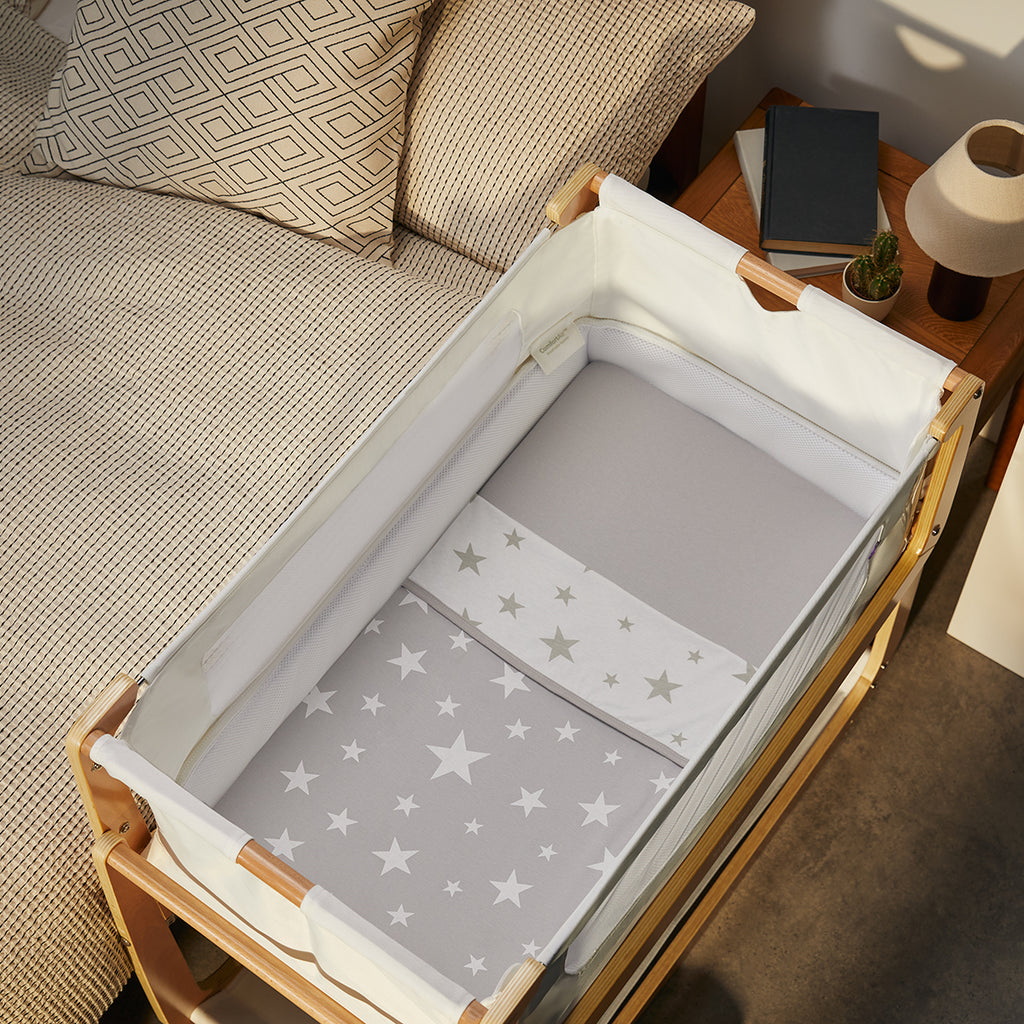 Bassinet 3 Pack Fitted Sheets - Gray Star