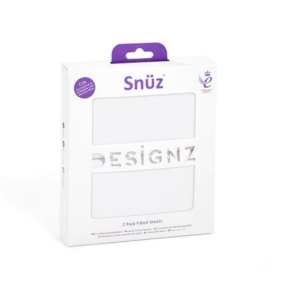 Snuz Twin Pack Sheets - Crib White
