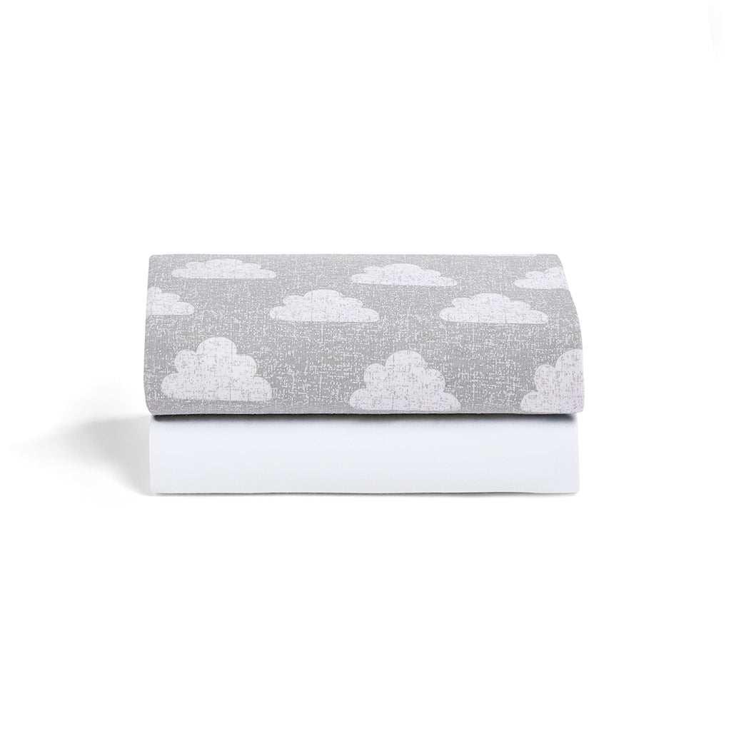 Bassinet 2 Pack Fitted Sheets - Cloud
