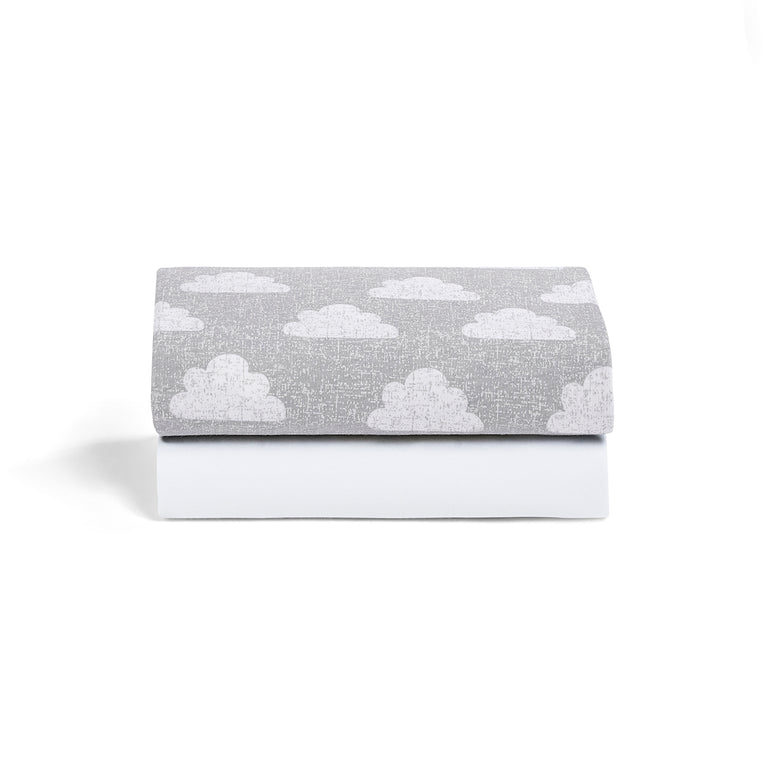 Bassinet 2 Pack Fitted Sheets - Cloud