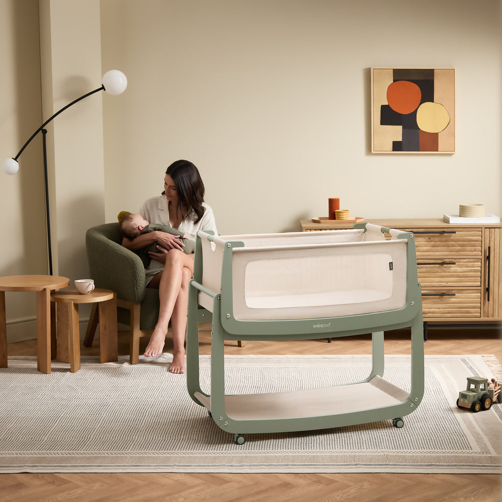 SnuzPod5 Bedside Bassinet Sage