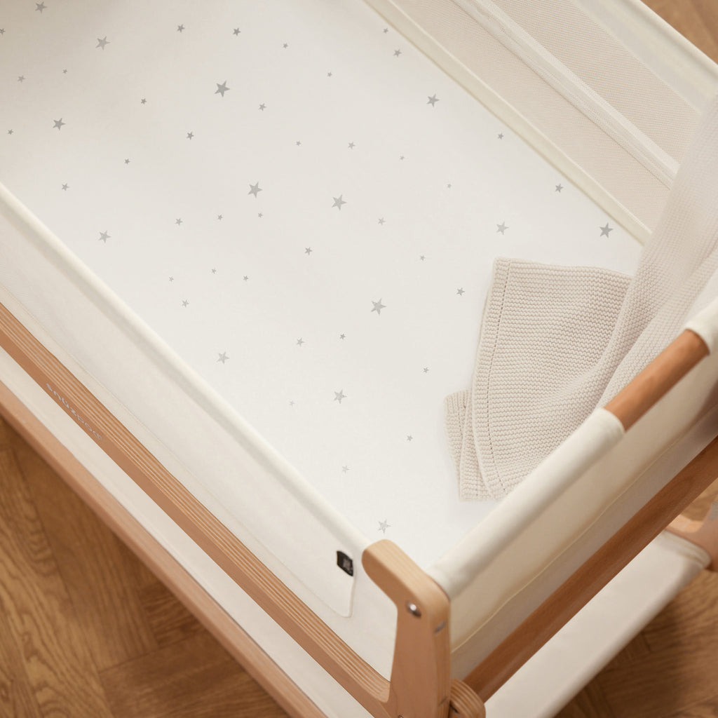 Bassinet 2 Pack Fitted Sheets - White Star