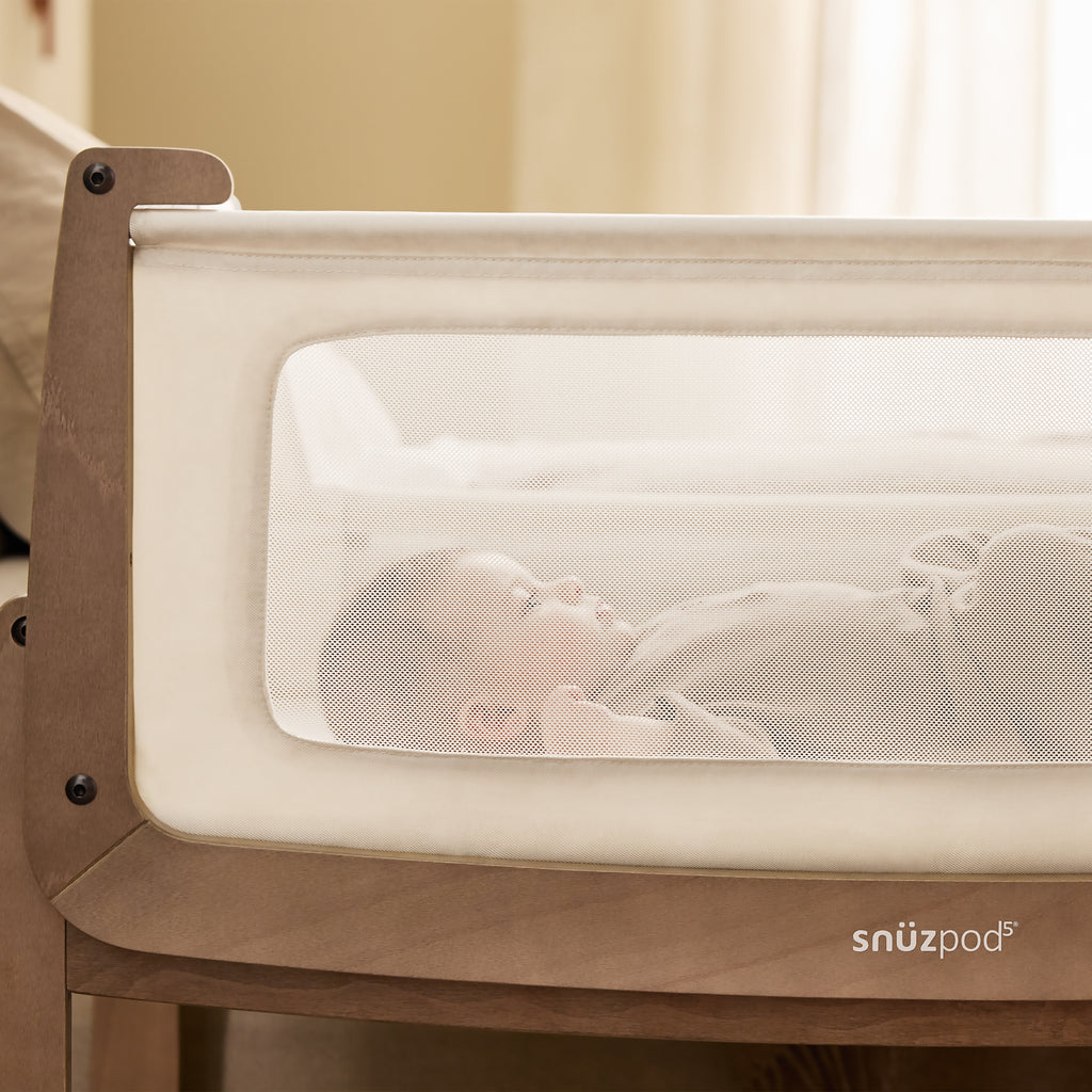 SnuzPod5 Bedside Bassinet Walnut
