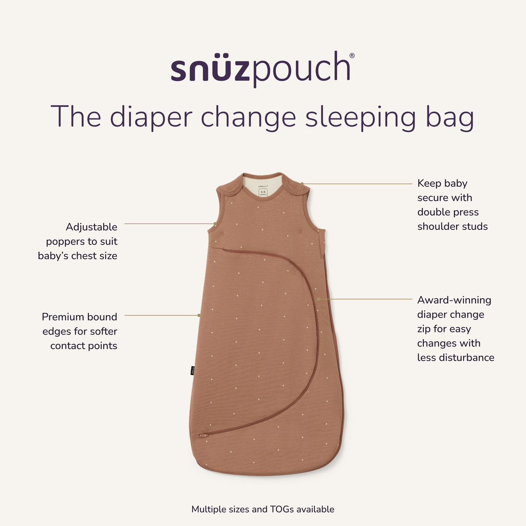 SnuzPouch 2.5 Tog Sleeping Bag - Blush Dot