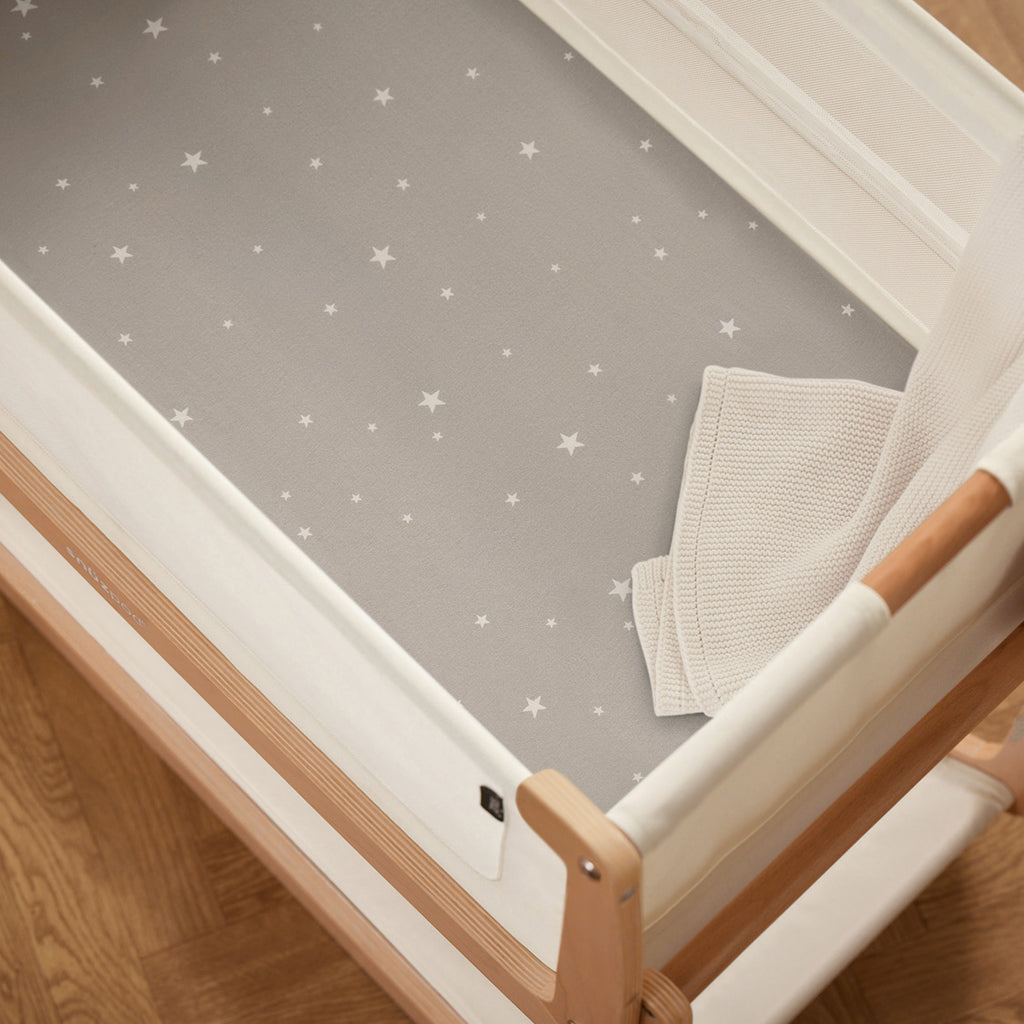 Bassinet 2 Pack Fitted Sheets - Gray Star