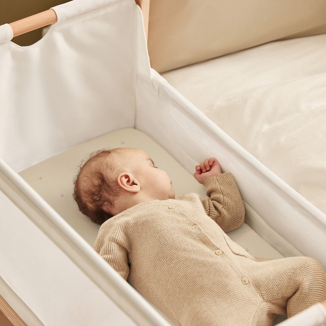 sonanddaughter ベージュ ノースリーブセット Bassinet 2 Pack Fitted Sheets - Cashmere Cross ‐ Snuz