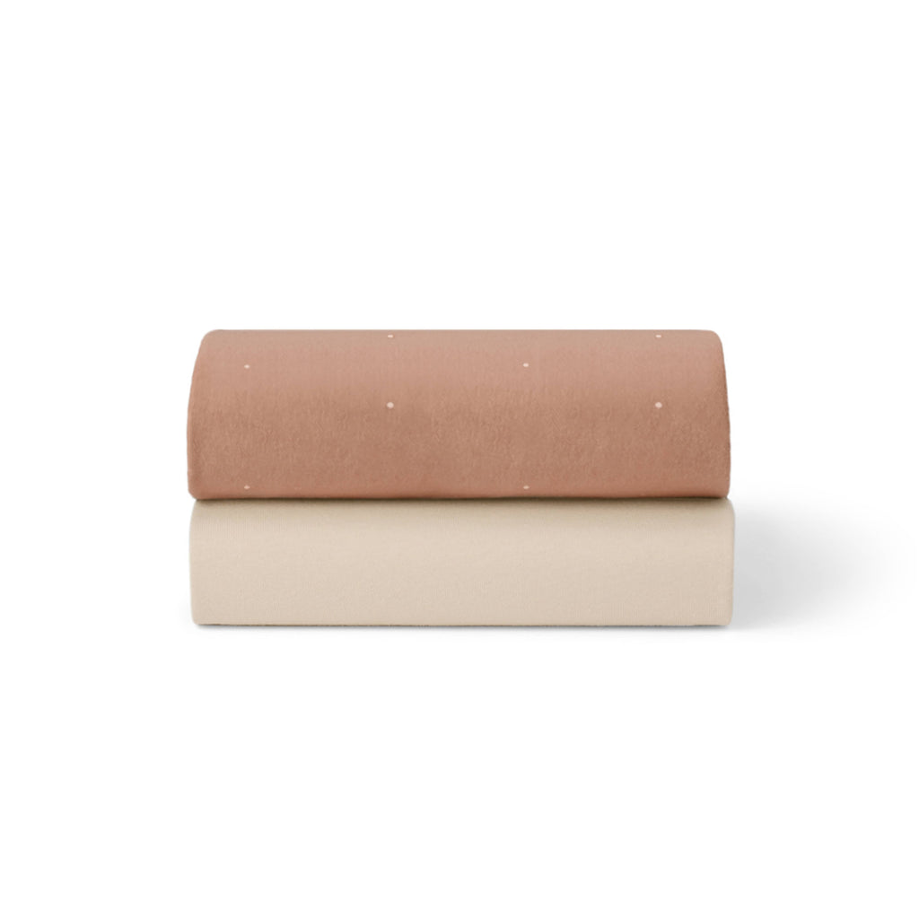 Bassinet 2 Pack Fitted Sheets - Blush Dot
