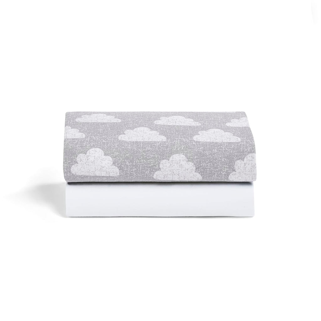 Bassinet 2 Pack Fitted Sheets - Cloud