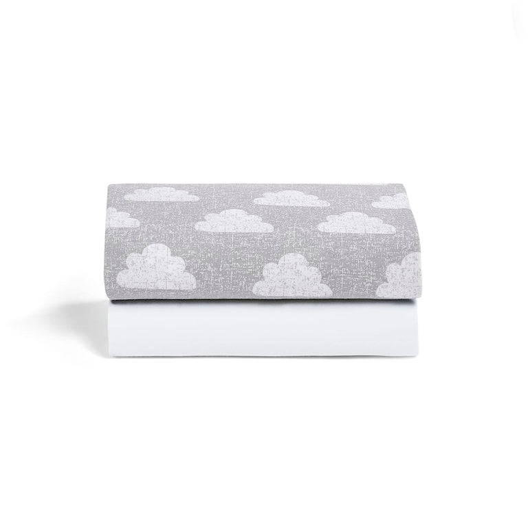 Bassinet 2 Pack Fitted Sheets - Cloud