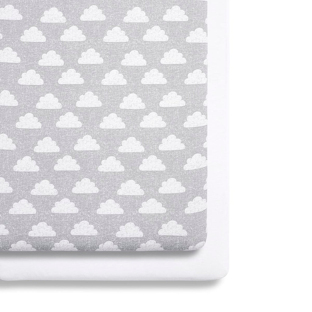 Bassinet 2 Pack Fitted Sheets - Cloud
