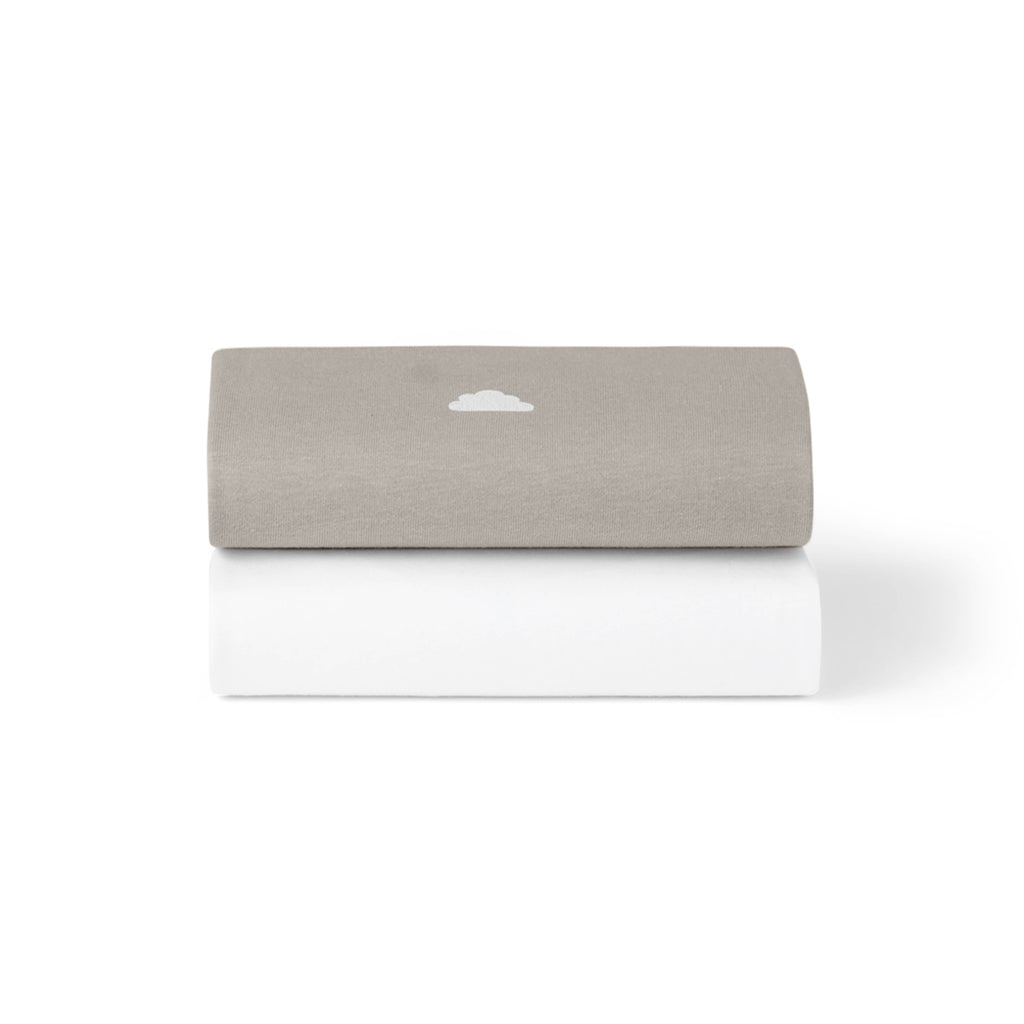 Bassinet 2 Pack Fitted Sheets - Gray Cloud
