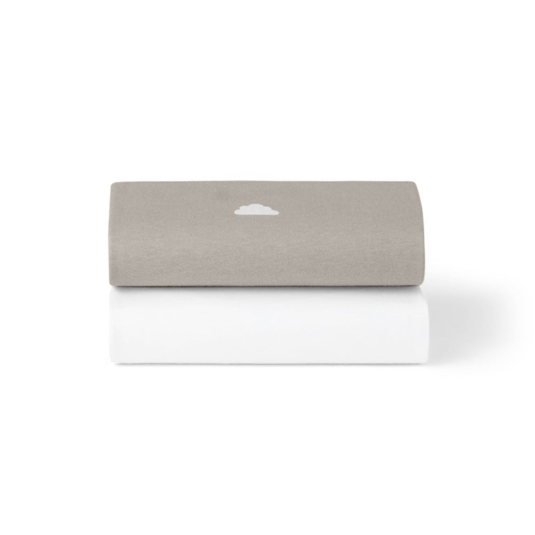 Bassinet 2 Pack Fitted Sheets - Gray Cloud