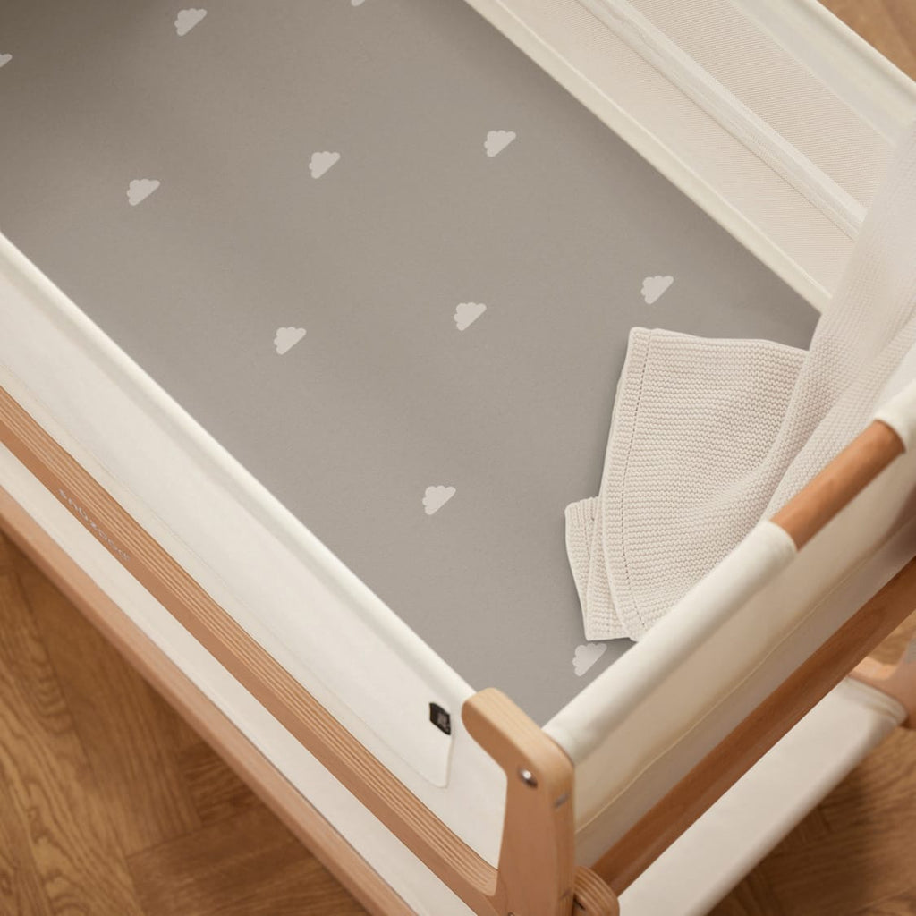 Bassinet 2 Pack Fitted Sheets - Gray Cloud