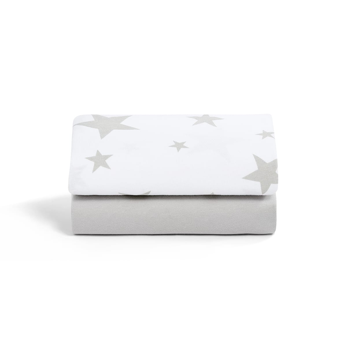 Snuz US Fitted Sheets Bassinet 2 Pack Fitted Sheets - Gray Star Snüz Grey Star Crib Sheets | Twin Pack Sheets
