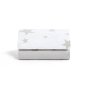 Bassinet 2 Pack Fitted Sheets - Gray Star