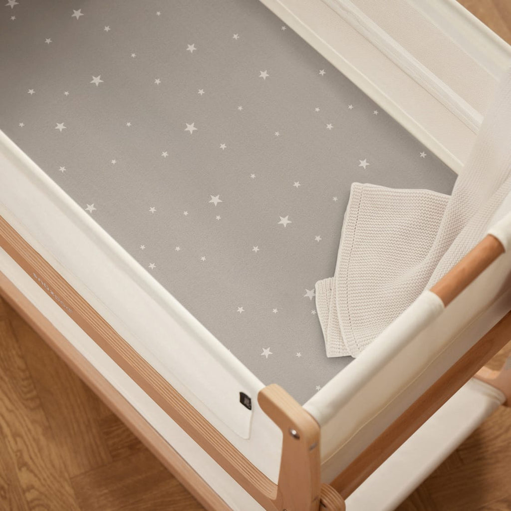Bassinet 2 Pack Fitted Sheets - Gray Star