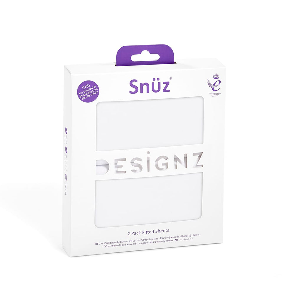 Bassinet 2 Pack Fitted Sheets - White