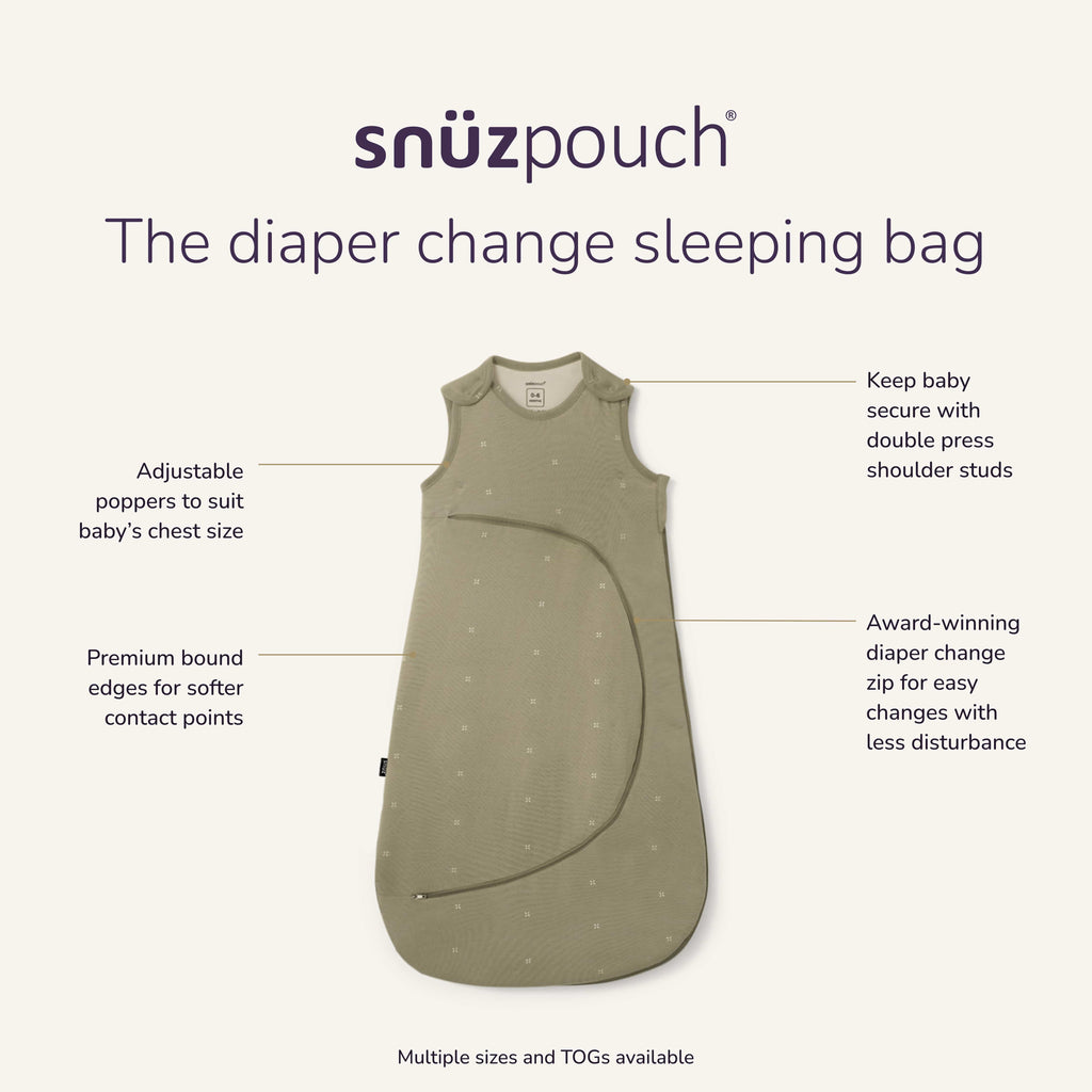 SnuzPouch 0-6 months, 2.5 Tog Sleeping Bag - Sage Cross