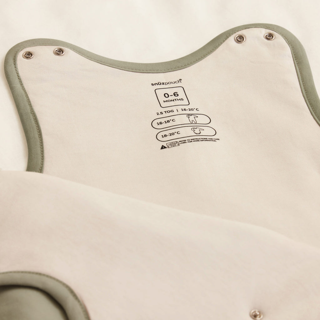 SnuzPouch 0-6 months, 2.5 Tog Sleeping Bag - Sage Cross