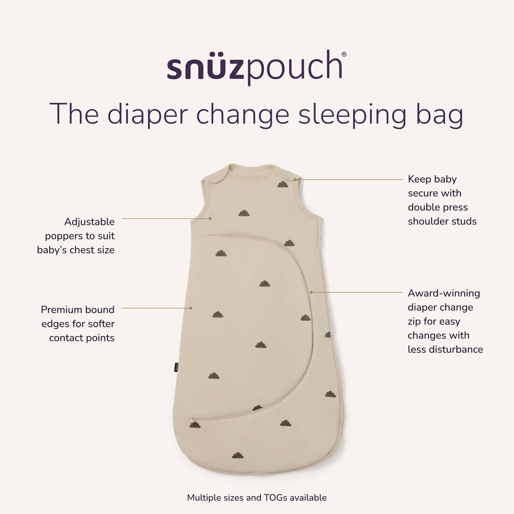 SnuzPouch 6-18 months, 1.0 Tog Sleeping Bag - Sand Cloud